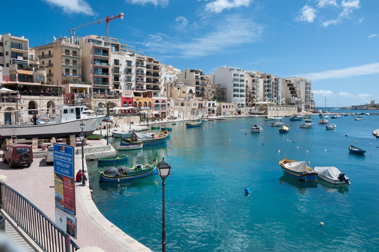 Modern Apartment Steps To St George'S Bay San Ġiljan Exterior foto
